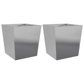 vidaXL Pflanzkübel 2 Stk. 50x50x50 cm Verzinkter Stahl