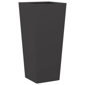 vidaXL Pflanzkübel Schwarz 35x35x75 cm Stahl