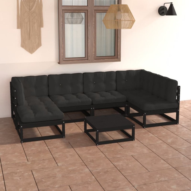 7-tlg. Garten-Lounge-Set mit Kissen Kiefer Massivholz 7-tlg. Garten-Lounge-Set mit Kissen Kiefer Massivholz