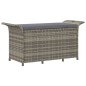 vidaXL Gartenbank mit Kissen Grau 116x46x57 cm Poly Rattan vidaXL Gartenbank mit Kissen Grau 116x46x57 cm Poly Rattan