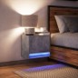 vidaXL Wand-Nachttisch mit LED-Leuchten Betongrau vidaXL Wand-Nachttisch mit LED-Leuchten Betongrau
