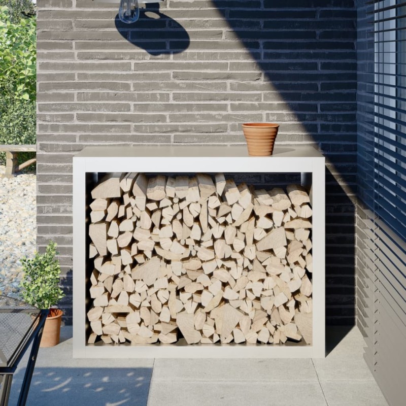vidaXL Brennholzregal Weiß 100x40x80 cm Stahl vidaXL Brennholzregal Weiß 100x40x80 cm Stahl