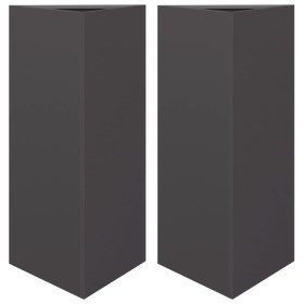 vidaXL Pflanzkübel 2 Stk. Schwarz Dreieckig 40x34,5x70 cm Stahl