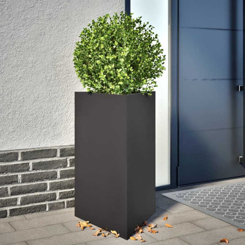 vidaXL Pflanzkübel 2 Stk. Schwarz Dreieckig 50x43x75 cm Stahl vidaXL Pflanzkübel 2 Stk. Schwarz Dreieckig 50x43x75 cm Stahl