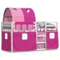 vidaXL Etagenbett mit Vorhängen Rosa 75x190 cm Massivholz Kiefer vidaXL Etagenbett mit Vorhängen Rosa 75x190 cm Massivholz Kiefer