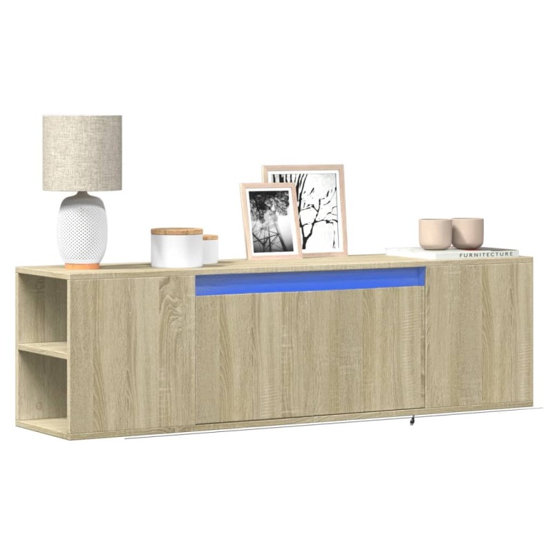 vidaXL TV-Wandschrank mit LED-Beleuchtung Sonoma-Eiche 135x31x39,5 cm vidaXL TV-Wandschrank mit LED-Beleuchtung Sonoma-Eiche 135x31x39,5 cm