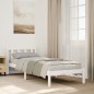 vidaXL Massivholzbett Extra Lang ohne Matratze Weiß 80x210 Kiefernholz vidaXL Massivholzbett Extra Lang ohne Matratze Weiß 80x210 Kiefernholz