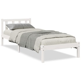 vidaXL Massivholzbett Extra Lang ohne Matratze Weiß 80x210 Kiefernholz