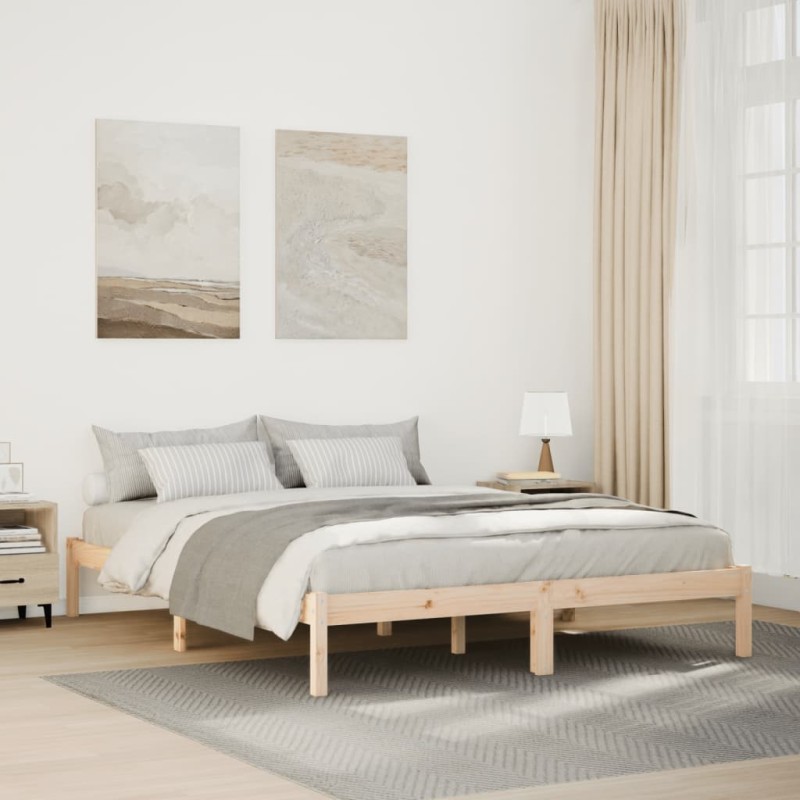 vidaXL Massivholzbett Extra Lang ohne Matratze 140x220 Kiefernholz vidaXL Massivholzbett Extra Lang ohne Matratze 140x220 Kiefernholz