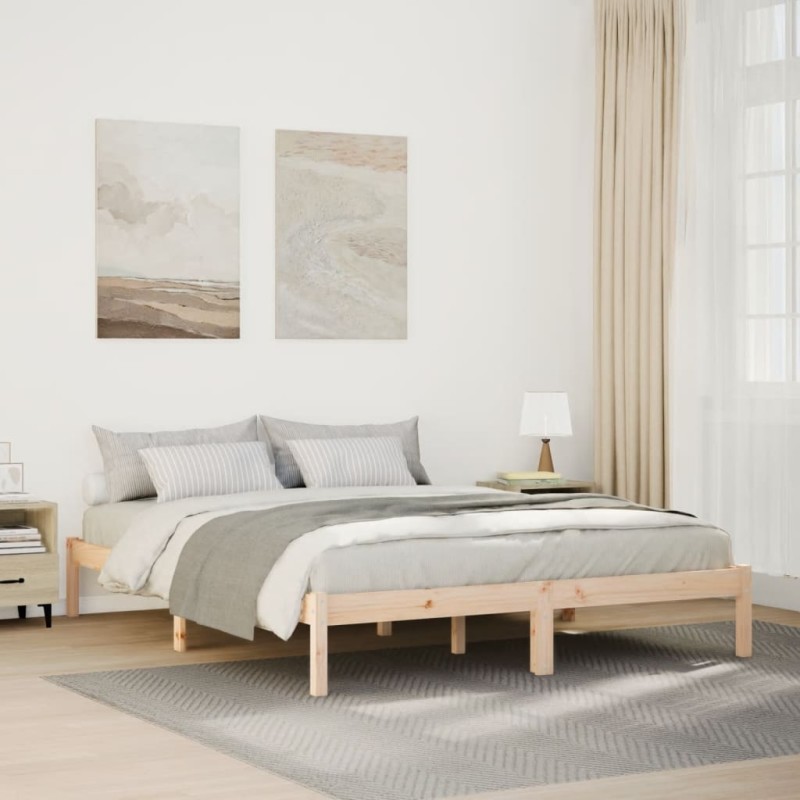 vidaXL Massivholzbett Extra Lang ohne Matratze 160x220 Kiefernholz vidaXL Massivholzbett Extra Lang ohne Matratze 160x220 Kiefernholz