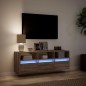 vidaXL TV-Wandschrank LED-Beleuchtung Braun Eichen-Optik 130x31x45 cm vidaXL TV-Wandschrank LED-Beleuchtung Braun Eichen-Optik 130x31x45 cm