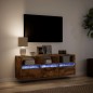 vidaXL TV-Wandschrank mit LED-Beleuchtung Räuchereiche 130x31x45 cm vidaXL TV-Wandschrank mit LED-Beleuchtung Räuchereiche 130x31x45 cm