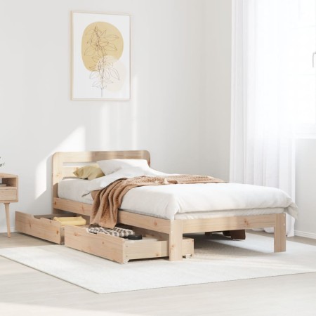 vidaXL Massivholzbett ohne Matratze 75x190 cm Kiefernholz