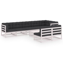 vidaXL 9-tlg. Garten-Lounge-Set mit Kissen Massivholz Kiefer
