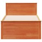 vidaXL Massivholzbett ohne Matratze mit Kopfteil 90x200 cm Wachsbraun vidaXL Massivholzbett ohne Matratze mit Kopfteil 90x200 cm Wachsbraun