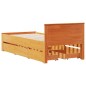 vidaXL Massivholzbett ohne Matratze mit Kopfteil 90x200 cm Wachsbraun vidaXL Massivholzbett ohne Matratze mit Kopfteil 90x200 cm Wachsbraun
