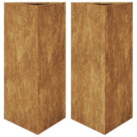 vidaXL Pflanzkübel 2 Stk. Dreieckig 40x34,5x70 cm Cortenstahl