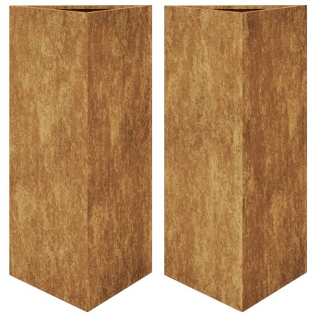 vidaXL Pflanzkübel 2 Stk. Dreieckig 40x34,5x70 cm Cortenstahl