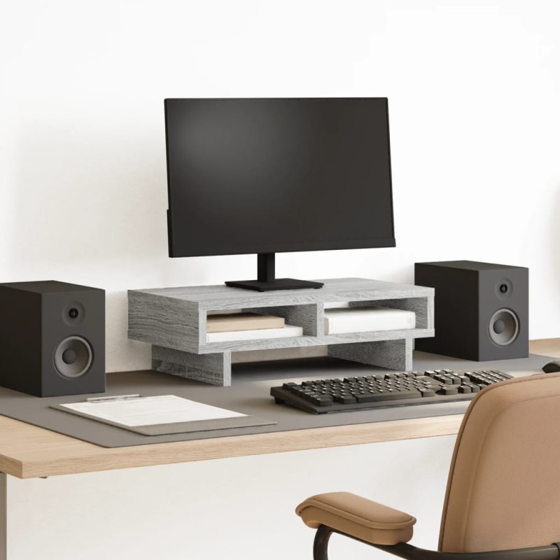 vidaXL Monitorständer Grau Sonoma 50x27x15 cm Holzwerkstoff vidaXL Monitorständer Grau Sonoma 50x27x15 cm Holzwerkstoff