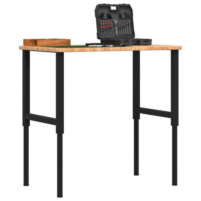 vidaXL Werkbank Hellbraun 100x60x(71,5-98) cm Massivholz Eiche vidaXL Werkbank Hellbraun 100x60x(71,5-98) cm Massivholz Eiche