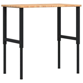 vidaXL Werkbank Hellbraun 100x60x(71,5-98) cm Massivholz Eiche