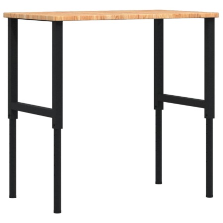 vidaXL Werkbank Hellbraun 100x60x(71,5-98) cm Massivholz Eiche