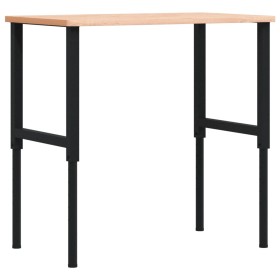 vidaXL Werkbank 100x60x(71,5-98) cm Massivholz Buche Rechteckig