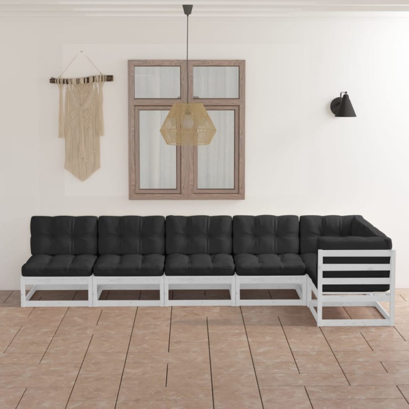 6-tlg. Garten-Lounge-Set mit Kissen Kiefer Massivholz 6-tlg. Garten-Lounge-Set mit Kissen Kiefer Massivholz