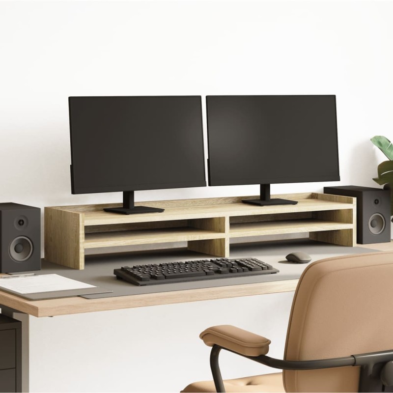 vidaXL Monitorständer Sonoma-Eiche 100x24x16 cm Holzwerkstoff vidaXL Monitorständer Sonoma-Eiche 100x24x16 cm Holzwerkstoff