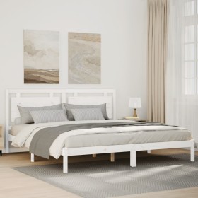 vidaXL Massivholzbett Extra Lang ohne Matratze Weiß 180x210 cm