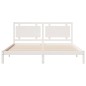vidaXL Massivholzbett Extra Lang ohne Matratze Weiß 180x210 cm