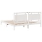 vidaXL Massivholzbett Extra Lang ohne Matratze Weiß 180x210 cm