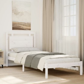 vidaXL Massivholzbett Extra Lang ohne Matratze Weiß 100x220 cm