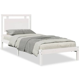 vidaXL Massivholzbett Extra Lang ohne Matratze Weiß 100x220 cm