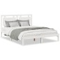 vidaXL Massivholzbett Extra Lang ohne Matratze Weiß 140x220 cm vidaXL Massivholzbett Extra Lang ohne Matratze Weiß 140x220 cm