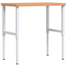 vidaXL Werkbank 100x60x(73-99,5) cm Massivholz Buche Rechteckig