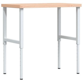 vidaXL Werkbank 100x60x(73-99,5) cm Massivholz Buche Rechteckig