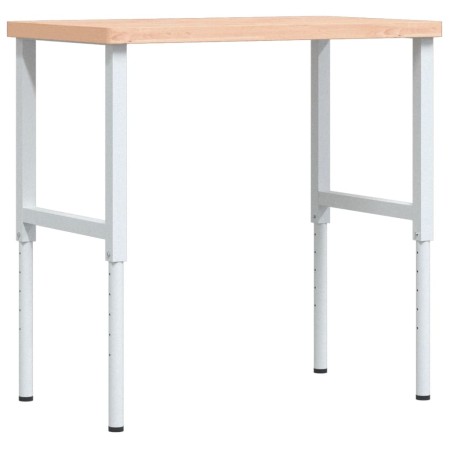 vidaXL Werkbank 100x60x(73-99,5) cm Massivholz Buche Rechteckig