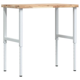 vidaXL Werkbank 100x60x(73-99,5) cm Massivholz Akazie Rechteckig