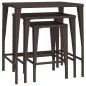 vidaXL Garten-Satztische 3 Stk. Braun Poly Rattan vidaXL Garten-Satztische 3 Stk. Braun Poly Rattan