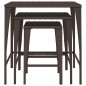 vidaXL Garten-Satztische 3 Stk. Braun Poly Rattan vidaXL Garten-Satztische 3 Stk. Braun Poly Rattan