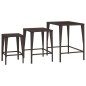 vidaXL Garten-Satztische 3 Stk. Braun Poly Rattan vidaXL Garten-Satztische 3 Stk. Braun Poly Rattan