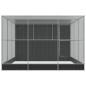 vidaXL Voliere mit Erweiterung Silbern 497x303x216 cm Stahl vidaXL Voliere mit Erweiterung Silbern 497x303x216 cm Stahl