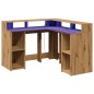 vidaXL LED-Schreibtisch Artisan-Eiche 130x130x91 Holzwerkstoff vidaXL LED-Schreibtisch Artisan-Eiche 130x130x91 Holzwerkstoff