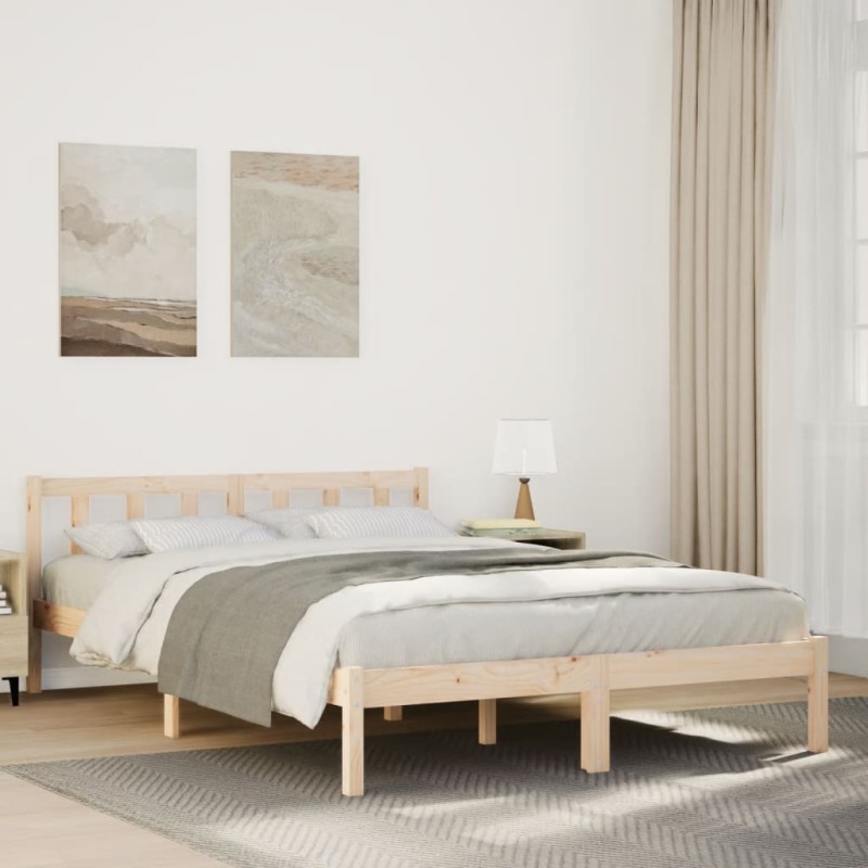 vidaXL Massivholzbett Extra Lang ohne Matratze 160x210 Kiefernholz vidaXL Massivholzbett Extra Lang ohne Matratze 160x210 Kiefernholz