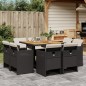 vidaXL 9-tlg. Garten-Essgruppe mit Kissen Schwarz Poly Rattan vidaXL 9-tlg. Garten-Essgruppe mit Kissen Schwarz Poly Rattan