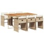 vidaXL 7-tlg. Garten-Essgruppe mit Kissen Beige Poly Rattan vidaXL 7-tlg. Garten-Essgruppe mit Kissen Beige Poly Rattan