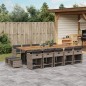 vidaXL 15-tlg. Garten-Essgruppe mit Kissen Grau Poly Rattan vidaXL 15-tlg. Garten-Essgruppe mit Kissen Grau Poly Rattan