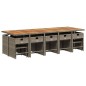 vidaXL 15-tlg. Garten-Essgruppe mit Kissen Grau Poly Rattan vidaXL 15-tlg. Garten-Essgruppe mit Kissen Grau Poly Rattan