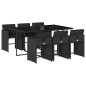 vidaXL 7-tlg. Garten-Essgruppe mit Kissen Schwarz Poly Rattan vidaXL 7-tlg. Garten-Essgruppe mit Kissen Schwarz Poly Rattan